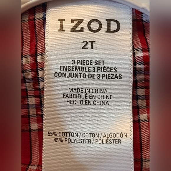 NWT Izod size 2T 3 piece set red/black/ gray top, pants, sweater - Picture 7 of 10
